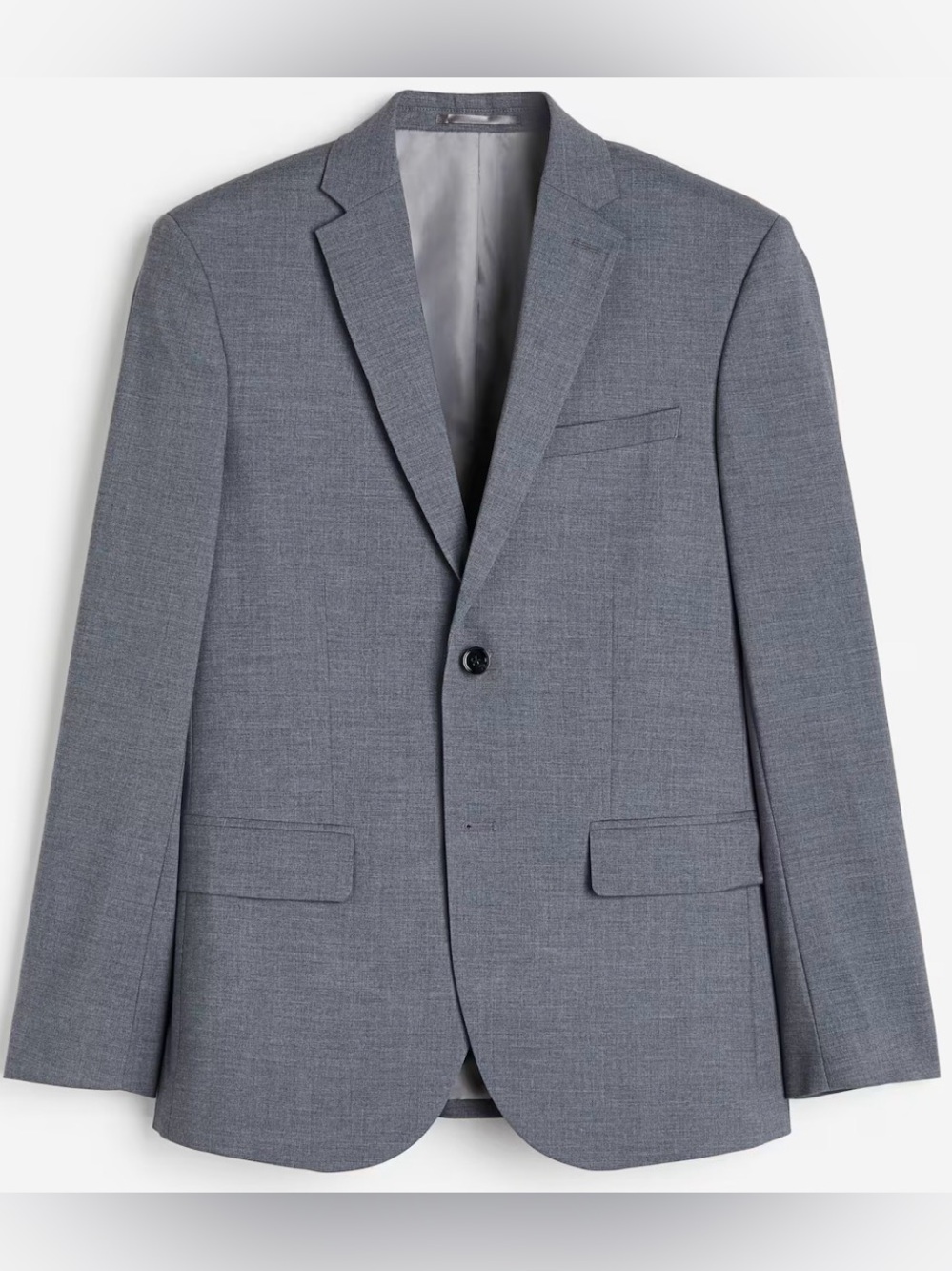 H&M (38R) slim fit gray button suit blazer single breasted jacket